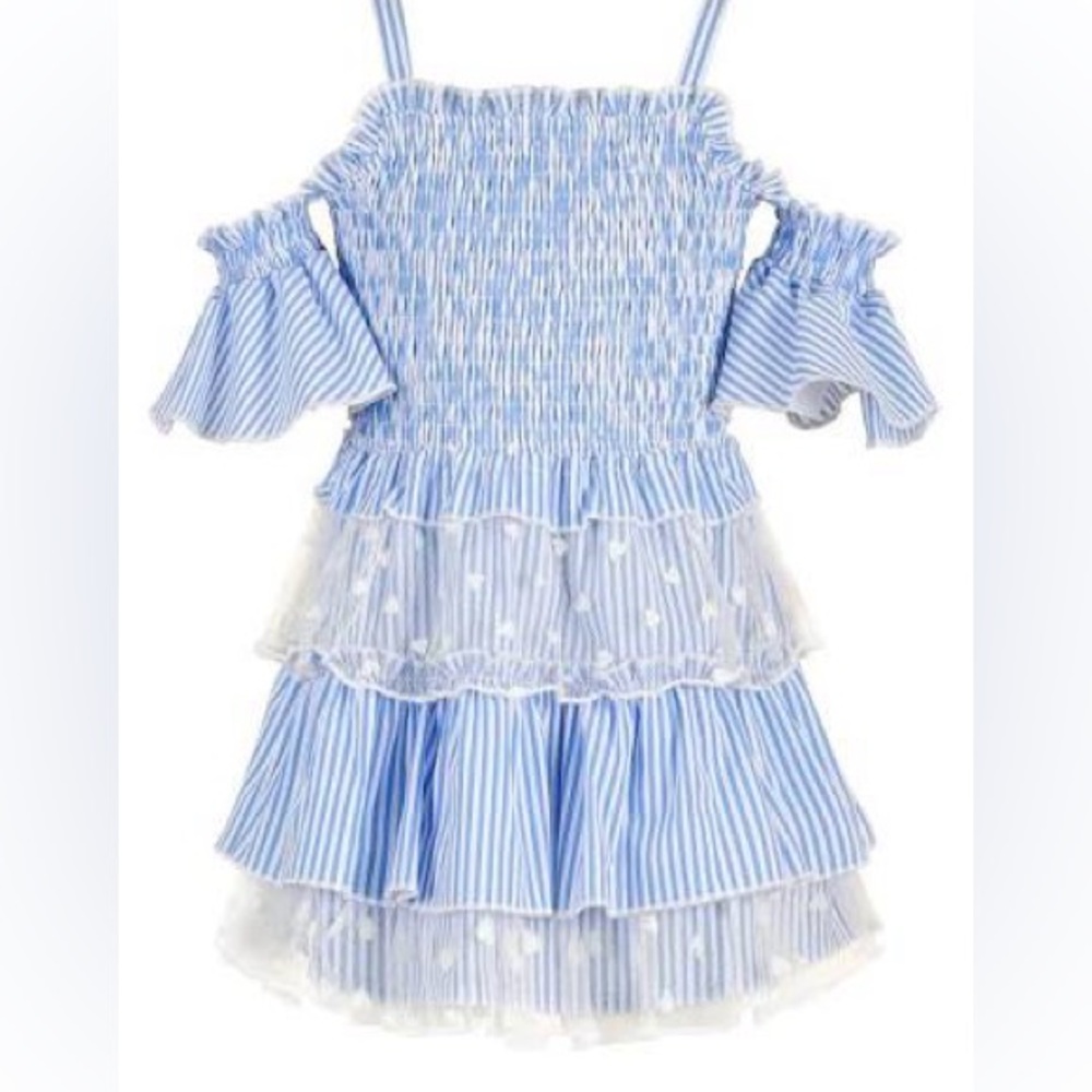 Baby Sara Blue Smocked Heart Dress 24M